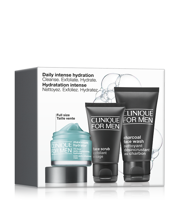Clinique For Men Daily Hydration Set, Απλό αγαπημένο πρόγραμμα περιποίησης για εκείνον με πιο ξηρή επιδερμίδα.