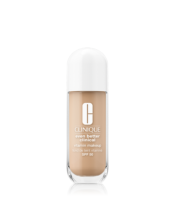 Even Better Clinical™ Vitamin Makeup SPF 50, Ανάλαφρο foundation με SPF 50 και σύνθεση πλούσια σε βιταμίνες για πιο φωτεινή επιδερμίδα με υγιή όψη. Δερματολογικά ελεγμένο.Κατάλληλο και για ευαίσθητες επιδερμίδες. Δοκιμασμένο να μην προκαλεί αλλεργία. 100% χωρίς άρωμα.