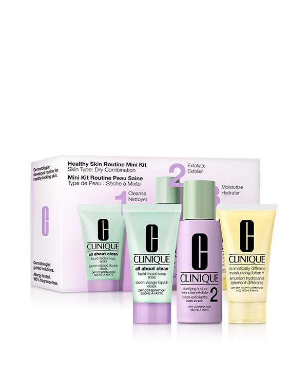 Healthy Skin Routine: Mini 3-Step Kit For Dry Skin, 3-Step σύστημα περιποίησης για υγιή όψη επιδερμίδας, δημιουργημένο από Δερματολόγους. Για Τύπο επιδερμίδας ξηρή μικτή.