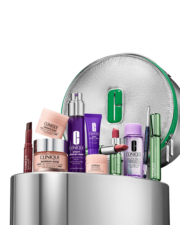 Clinique&#039;s Greatest Hits: Skincare &amp; Makeup Set, Tα καλύτερα προϊόντα Clinique σε μία συσκευασία. Ένα σετ με τα best seller της Clinique, με προϊόντα περιποίησης της επιδερμίδας και τα πιο αγαπημένα προϊόντα μακιγιάζ.